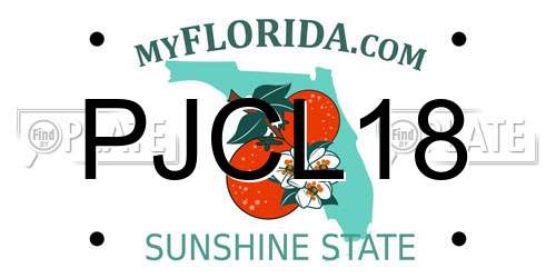 PJCL18 Florida License Plate