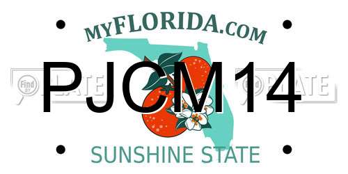 PJCM14 Florida License Plate