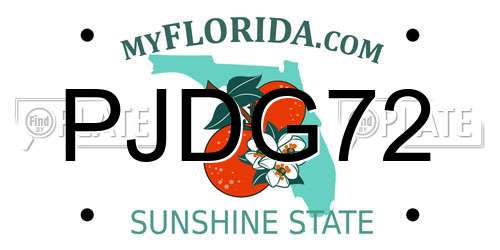 PJDG72 Florida License Plate