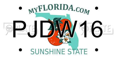 PJDW16 Florida License Plate