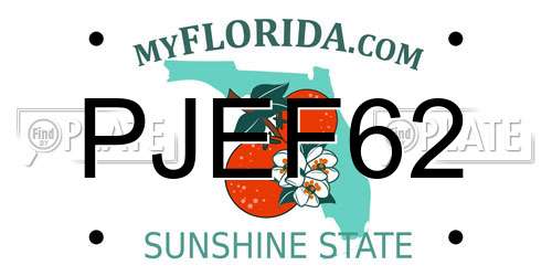PJEF62 Florida License Plate