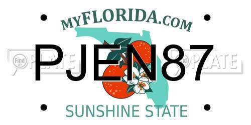 PJEN87 Florida License Plate
