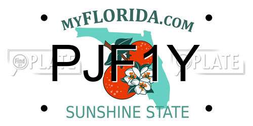 PJF1Y Florida License Plate