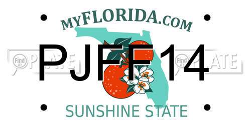 PJFF14 Florida License Plate