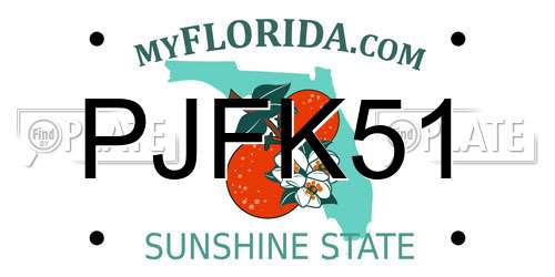 PJFK51 Florida License Plate