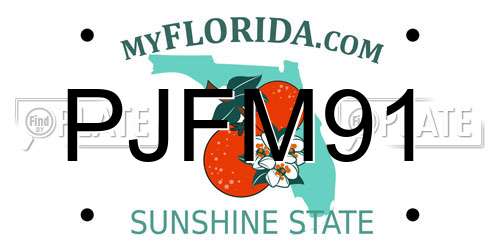 PJFM91 Florida License Plate