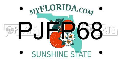 PJFP68 Florida License Plate