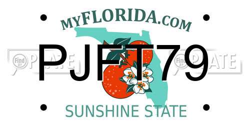 PJFT79 Florida License Plate