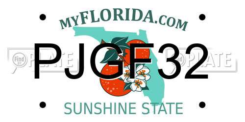 PJGF32 Florida License Plate