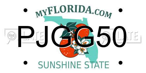 PJGG50 Florida License Plate
