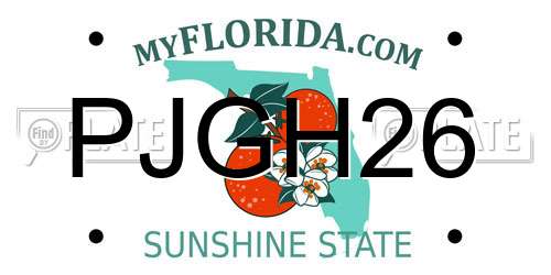 PJGH26 Florida License Plate