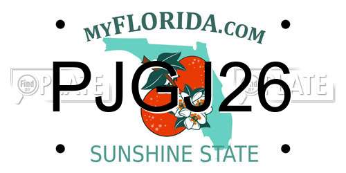 PJGJ26 Florida License Plate