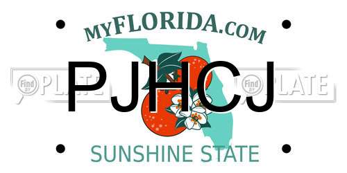 PJHCJ Florida License Plate