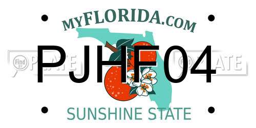 PJHF04 Florida License Plate