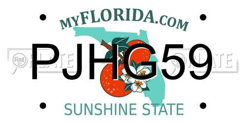 PJHG59 Florida License Plate