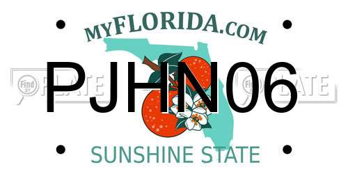 PJHN06 Florida License Plate