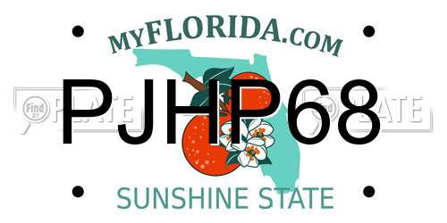 PJHP68 Florida License Plate