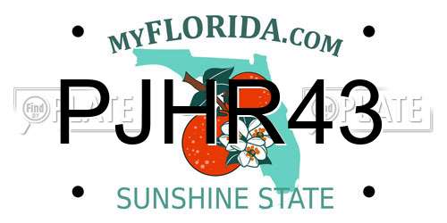 PJHR43 Florida License Plate
