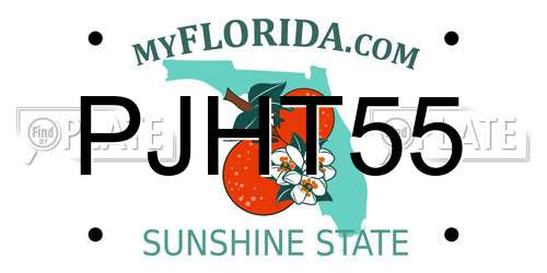 PJHT55 Florida License Plate