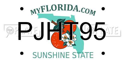 PJHT95 Florida License Plate