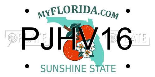 PJHV16 Florida License Plate