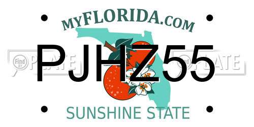 PJHZ55 Florida License Plate