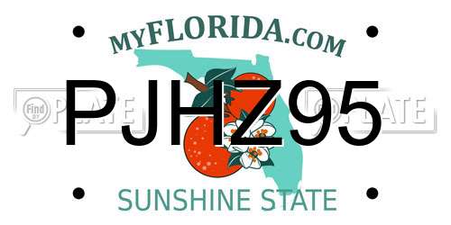 PJHZ95 Florida License Plate