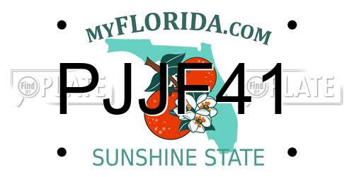 PJJF41 Florida License Plate