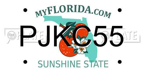 PJKC55 Florida License Plate