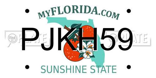 PJKH59 Florida License Plate