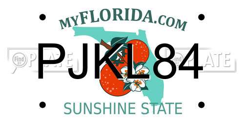 PJKL84 Florida License Plate