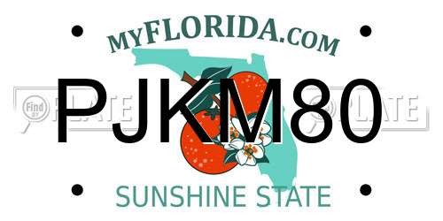PJKM80 Florida License Plate