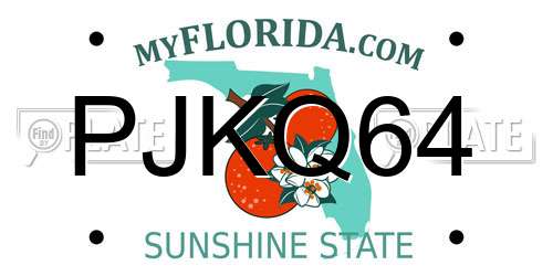 PJKQ64 Florida License Plate