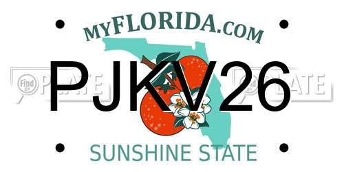 PJKV26 Florida License Plate