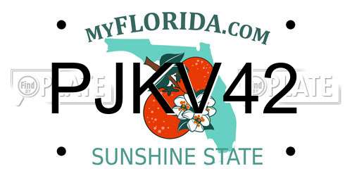 PJKV42 Florida License Plate