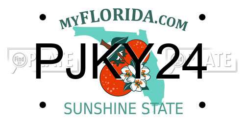 PJKY24 Florida License Plate