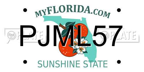 PJML57 Florida License Plate