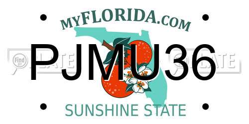 PJMU36 Florida License Plate