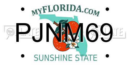 PJNM69 Florida License Plate