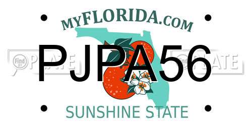 PJPA56 Florida License Plate