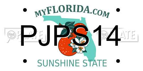 PJPS14 Florida License Plate