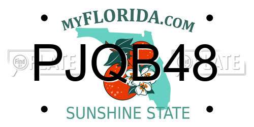 PJQB48 Florida License Plate