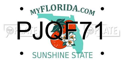PJQF71 Florida License Plate