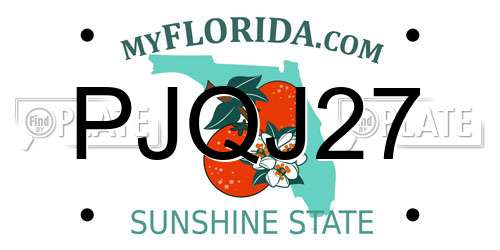 PJQJ27 Florida License Plate