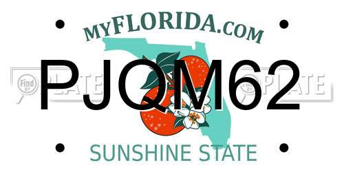 PJQM62 Florida License Plate