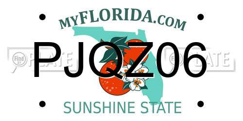PJQZ06 Florida License Plate