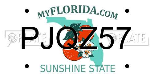 PJQZ57 Florida License Plate