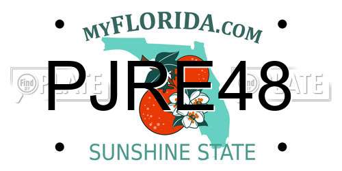 PJRE48 Florida License Plate