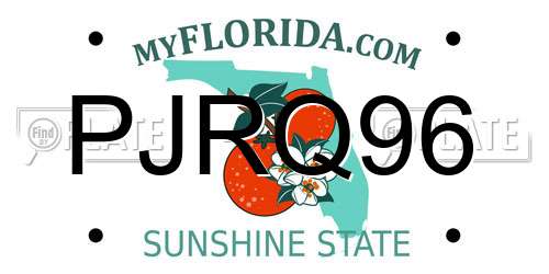 PJRQ96 Florida License Plate