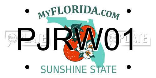 PJRW01 Florida License Plate